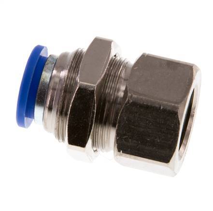 Racor rápido de 12 mm x G3/8'' con rosca hembra Pasamuros de latón/PA 66 NBR