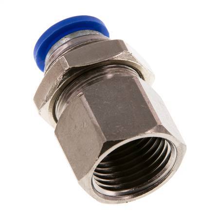 Racor rápido de 12 mm x G1/2'' con rosca hembra Pasamuros de latón/PA 66 NBR
