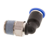 Racor de 4mm x R1/8'' 90deg con rosca macho latón/PA 66 NBR manguito corto giratorio [5 piezas]