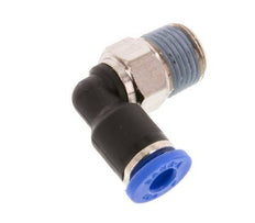 Racor de 4mm x R1/8'' 90deg con rosca macho latón/PA 66 NBR manguito corto giratorio [5 piezas]