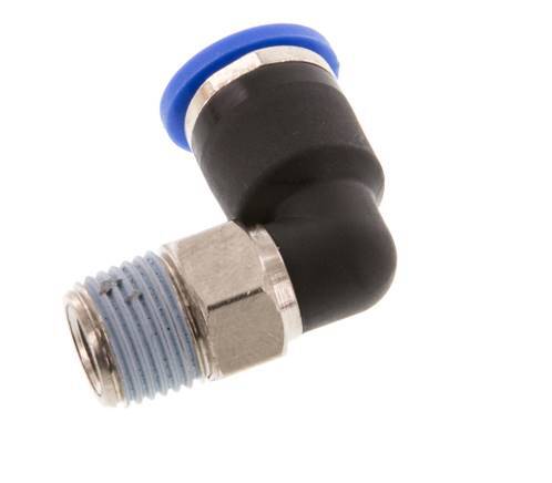 Racor de 6mm x R1/8'' 90deg con rosca macho Latón/PA 66 NBR de manguito corto giratorio [2 piezas]