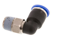 Racor de 6mm x R1/8'' 90deg con rosca macho Latón/PA 66 NBR de manguito corto giratorio [2 piezas]
