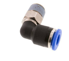 Racor de 6mm x R1/8'' 90deg con rosca macho Latón/PA 66 NBR de manguito corto giratorio [2 piezas]