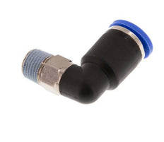 Codo de 90 grados 8mm x R1/8'' con rosca macho Latón/PA 66 NBR Manguito corto giratorio [2 piezas]