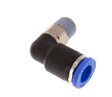 Codo de 90 grados 8mm x R1/8'' con rosca macho Latón/PA 66 NBR Manguito corto giratorio [2 piezas]
