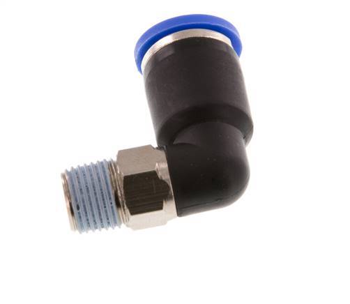 Codo de 90 grados 8mm x R1/8'' con rosca macho Latón/PA 66 NBR Manguito corto giratorio [2 piezas]