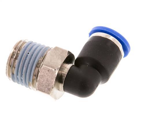 Racor de 6mm x R1/4'' 90deg con rosca macho Latón/PA 66 NBR de manguito corto giratorio [2 piezas]