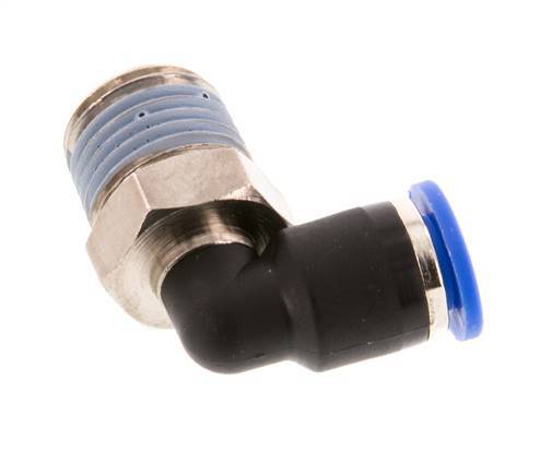 Racor de 6mm x R1/4'' 90deg con rosca macho Latón/PA 66 NBR de manguito corto giratorio [2 piezas]