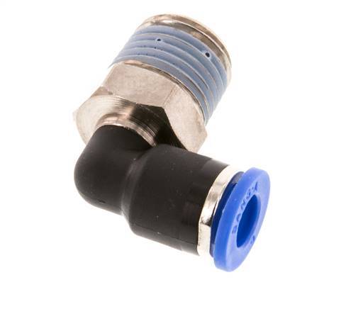 Racor de 6mm x R1/4'' 90deg con rosca macho Latón/PA 66 NBR de manguito corto giratorio [2 piezas]