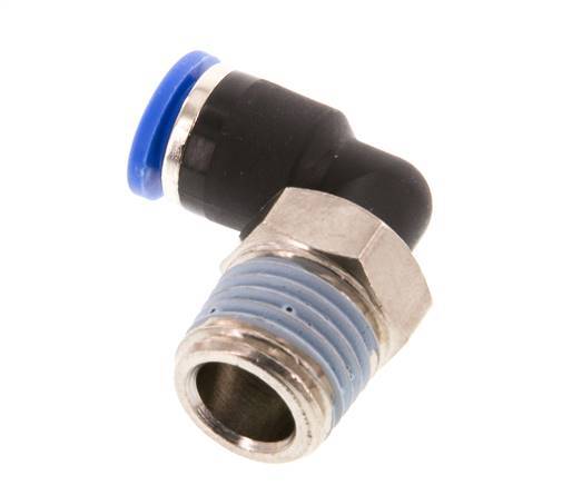 Racor de 6mm x R1/4'' 90deg con rosca macho Latón/PA 66 NBR de manguito corto giratorio [2 piezas]