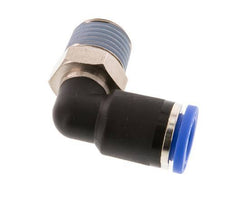 Codo de 90 grados de 8mm x R1/4'' con rosca macho latón/PA 66 NBR giratorio [2 piezas]