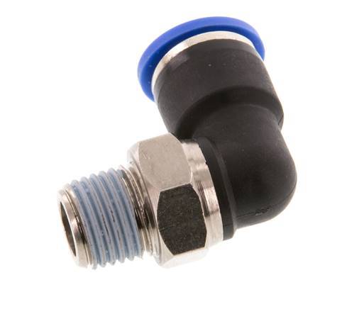 Codo de 90 grados de 10mm x R1/4'' con rosca macho latón/PA 66 NBR giratorio [2 piezas]