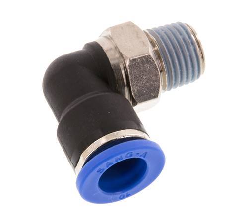 Codo de 90 grados de 10mm x R1/4'' con rosca macho latón/PA 66 NBR giratorio [2 piezas]