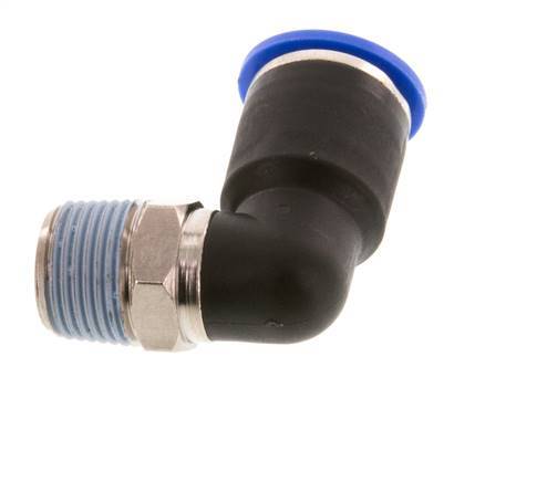 Codo de 90 grados 12mm x R3/8'' con rosca macho latón/PA 66 NBR manguito corto giratorio [2 piezas]