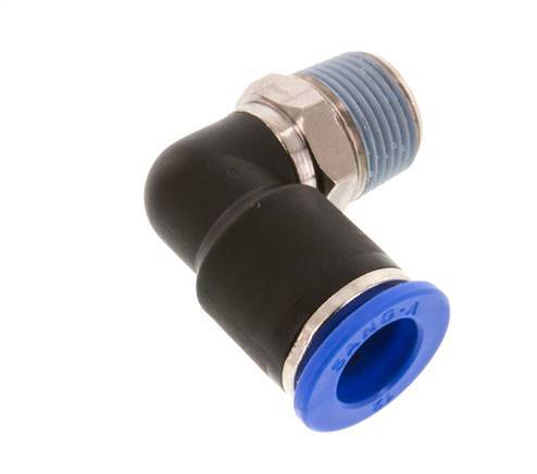 Codo de 90 grados 12mm x R3/8'' con rosca macho latón/PA 66 NBR manguito corto giratorio [2 piezas]