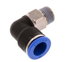 Racor rápido de 90 grados 14mm x R3/8'' con rosca macho Latón/PA 66 NBR de manguito corto giratorio