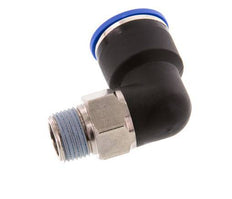 Racor a presión de 16mm x R3/8'' de 90 grados con rosca macho Latón/PA 66 NBR de manguito corto giratorio