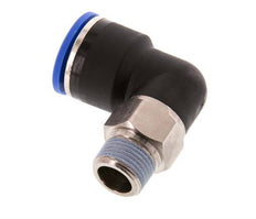 Racor a presión de 16mm x R3/8'' de 90 grados con rosca macho Latón/PA 66 NBR de manguito corto giratorio