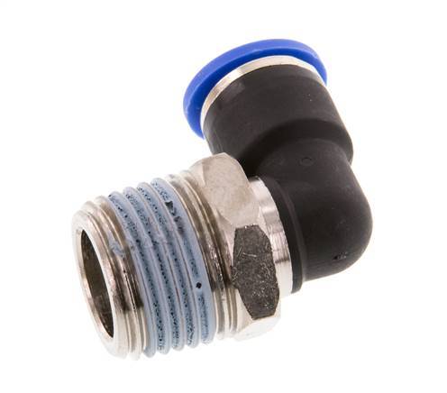 Codo de 90 grados de 10mm x R1/2'' con rosca macho latón/PA 66 NBR giratorio [2 piezas]