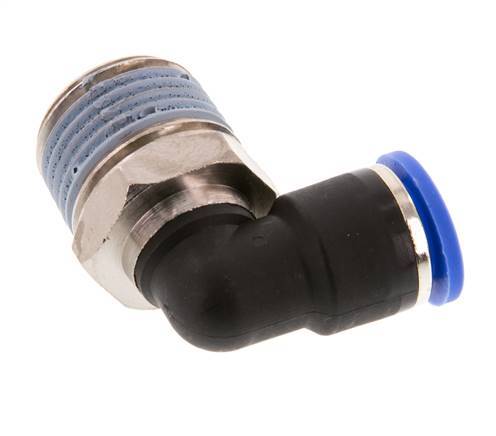 Codo de 90 grados de 10mm x R1/2'' con rosca macho latón/PA 66 NBR giratorio [2 piezas]