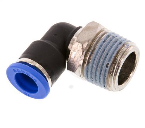 Codo de 90 grados de 10mm x R1/2'' con rosca macho latón/PA 66 NBR giratorio [2 piezas]