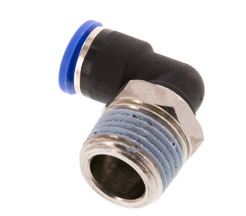 Codo de 90 grados de 10mm x R1/2'' con rosca macho latón/PA 66 NBR giratorio [2 piezas]