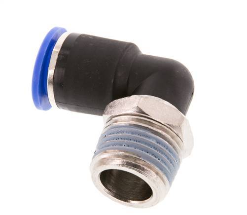 Codo de 90 grados de 12mm x R1/2'' con rosca macho latón/PA 66 NBR giratorio [2 piezas]