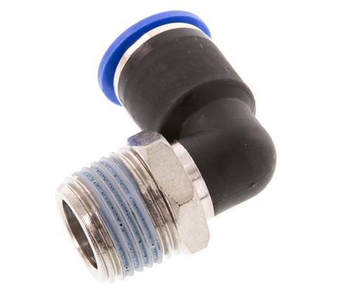Codo de 90 grados de 12mm x R1/2'' con rosca macho latón/PA 66 NBR giratorio [2 piezas]