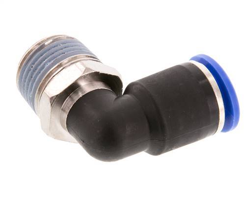 Codo de 90 grados de 12mm x R1/2'' con rosca macho latón/PA 66 NBR giratorio [2 piezas]