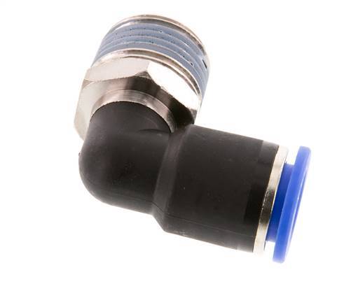 Codo de 90 grados de 12mm x R1/2'' con rosca macho latón/PA 66 NBR giratorio [2 piezas]