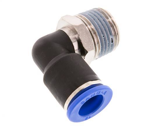 Codo de 90 grados de 12mm x R1/2'' con rosca macho latón/PA 66 NBR giratorio [2 piezas]