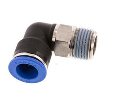 Codo de 90 grados de 14mm x R1/2'' con rosca macho Latón/PA 66 NBR de manguito corto giratorio