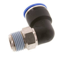 Racor a presión de 16mm x R1/2'' de 90 grados con rosca macho Latón/PA 66 NBR de manguito corto giratorio