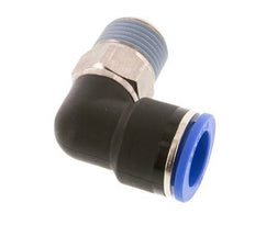 Racor a presión de 16mm x R1/2'' de 90 grados con rosca macho Latón/PA 66 NBR de manguito corto giratorio