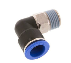 Racor a presión de 16mm x R1/2'' de 90 grados con rosca macho Latón/PA 66 NBR de manguito corto giratorio