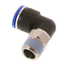 Racor a presión de 16mm x R1/2'' de 90 grados con rosca macho Latón/PA 66 NBR de manguito corto giratorio