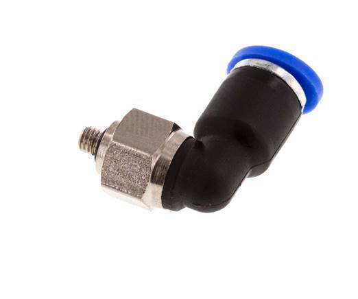 Codo de 4mm x M 3 90deg con rosca macho Latón/PA 66 NBR Manguito corto giratorio [2 piezas]