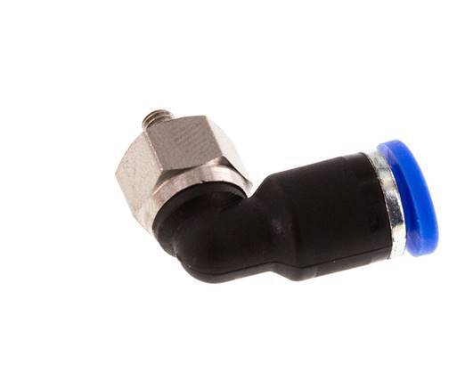Codo de 4mm x M 3 90deg con rosca macho Latón/PA 66 NBR Manguito corto giratorio [2 piezas]