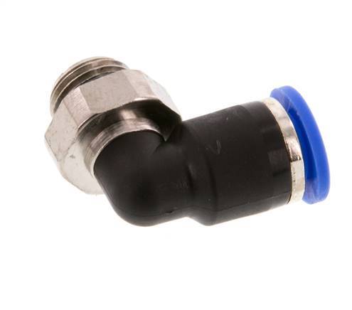 Racor de 6mm x G1/8'' de 90 grados con rosca macho Latón/PA 66 NBR de manguito corto giratorio [2 piezas]