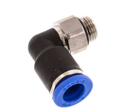 Codo de 90 grados 8mm x G1/8'' con rosca macho Latón/PA 66 NBR Manguito corto giratorio [2 piezas]