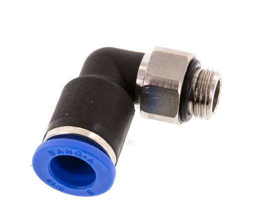 Codo de 90 grados 8mm x G1/8'' con rosca macho Latón/PA 66 NBR Manguito corto giratorio [2 piezas]