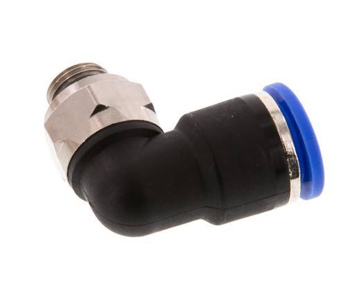Codo de 90 grados 10mm x G1/8'' con rosca macho Latón/PA 66 NBR Manguito corto giratorio [2 piezas]