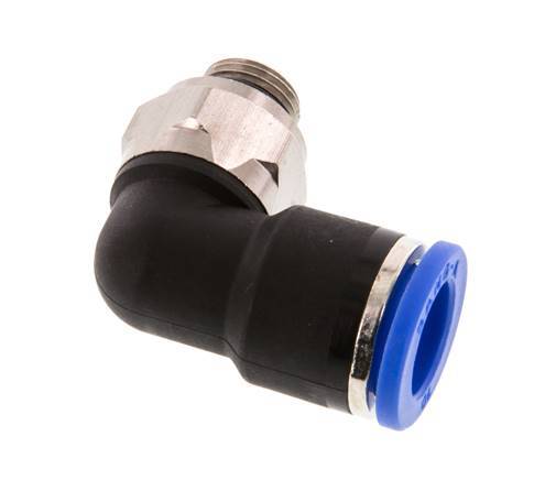 Codo de 90 grados 10mm x G1/8'' con rosca macho Latón/PA 66 NBR Manguito corto giratorio [2 piezas]