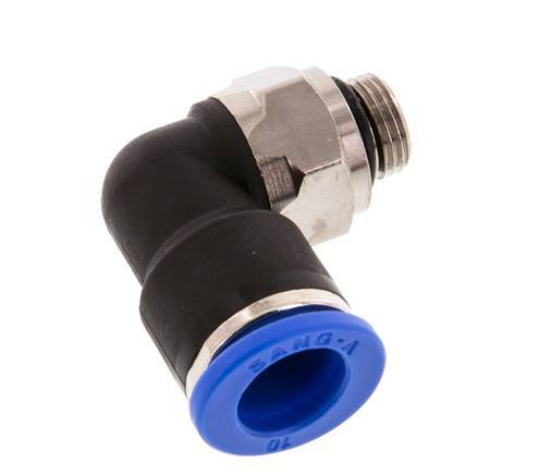 Codo de 90 grados 10mm x G1/8'' con rosca macho Latón/PA 66 NBR Manguito corto giratorio [2 piezas]