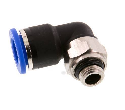 Codo de 90 grados 10mm x G1/8'' con rosca macho Latón/PA 66 NBR Manguito corto giratorio [2 piezas]