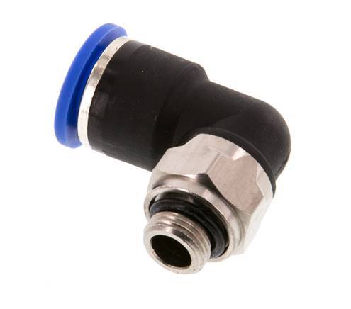 Codo de 90 grados 10mm x G1/8'' con rosca macho Latón/PA 66 NBR Manguito corto giratorio [2 piezas]