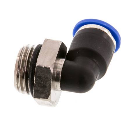 Racor de 6mm x G1/4'' 90deg con rosca macho Latón/PA 66 NBR Manguito corto giratorio [2 piezas]