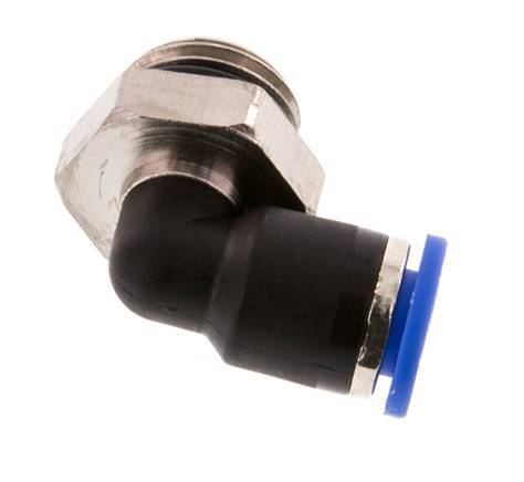 Racor de 6mm x G1/4'' 90deg con rosca macho Latón/PA 66 NBR Manguito corto giratorio [2 piezas]