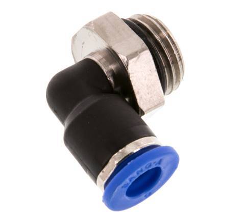 Racor de 6mm x G1/4'' 90deg con rosca macho Latón/PA 66 NBR Manguito corto giratorio [2 piezas]