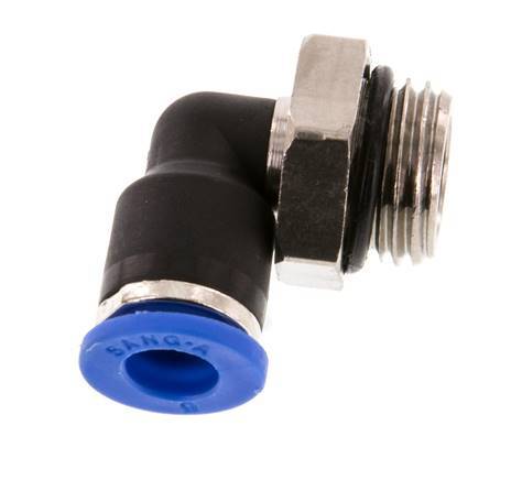 Racor de 6mm x G1/4'' 90deg con rosca macho Latón/PA 66 NBR Manguito corto giratorio [2 piezas]